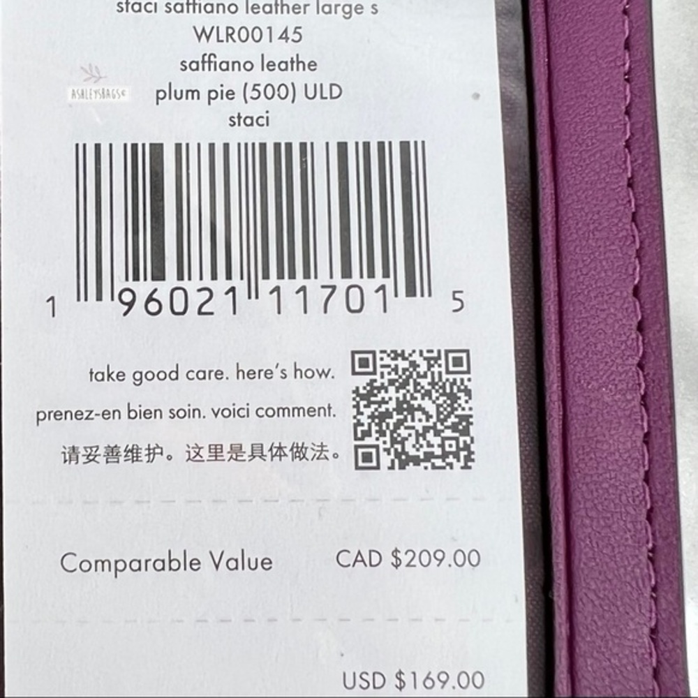 Kate Spade Staci Plum Pie Small Satchel Crossbody & Large Slim Bifold Wallet - Picture 16 of 16
